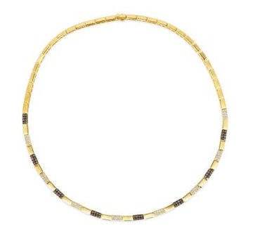 14KY "Honey" Gold Chocolate and Nude Diamond Necklace, 2.26 Carat TW